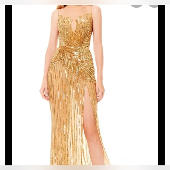 Gold MNM couture dress Fouad Sarkis - Picture 5 of 11